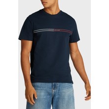 Tommy Jeans  Pamuk Slim Fit Bisiklet Yaka Logolu T Shirt Erkek T Shirt DM0DM20779 C1G