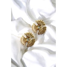 Taşlı Yonca Klipsli Düğme Aksesuarı 1 Çift