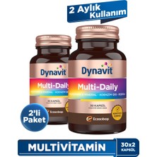 Dynavit Multi-Daily 30 Kapsül - 2'li Avantaj Paketi - Koenzim Q10, Rhodiola, Multivitamin ve Multimineral