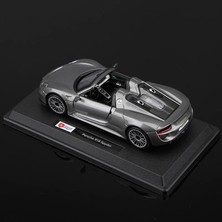 Burago 1:24 Porsche 918 Spyder Model Araba Gri 1/24 Ölçekli Model