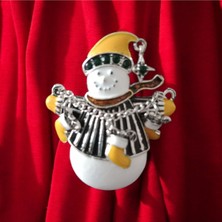 Sibelya Aksesuar Renkli Kardan Adam Broş