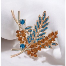 Sibelya Aksesuar Zirkon Taşlı Çiçek Broş