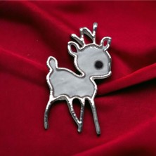 Sibelya Aksesuar Sedefli Gümüş Kaplama '' Karaca '' Figürlü Broş