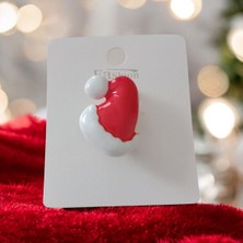Sibelya Aksesuar Kırmızı Noel Şapkası Broş
