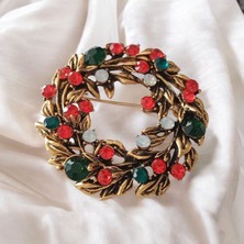 Sibelya Aksesuar Yılbaşı Çelenk Broş