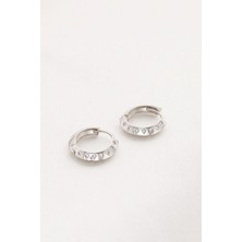 Begi Silver 925 Ayar Gümüş Zirkon Taşlı Halka Küpe