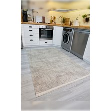 Apex Halı Riena 1162 Latte Yumuşak Dokulu Yıkanabilir Ince Kadife Dokuma Taban Saten Bambu Halı