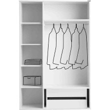 Pema Home Atlantik %100 Mdf 3 Kapaklı Dolap