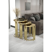 Home Plus Mobilya Piyano Zigon Sehpa Gold Ayak Bronz Ayna