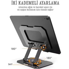 Farway Masa Üstü Metal Tablet ve Telefon Tutucu Stand 2 Kademeli 360 Derece Döndürülebilir