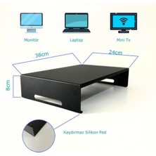 Monitör Standı - Laptop Standı - Monitör Yükseltici - Metal - Mat Siyah
