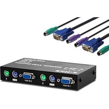 SL-325 2 Port Vga+Ps2 1.8m M/m Kablolu Manuel Kvm Switch