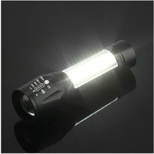 Store Taktikal Fener LED USB Ultra Güçlü Mini Boy Şarjlı El Feneri, Siyah