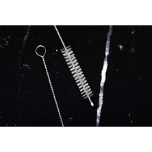 2 Içme Saman Temizleme Fırçası Uzun - Paslanmaz Çelik Içecek Pipetleri Için Kıl Temizleyici Cam Yıkama Için Ağır Hizmet Fırçaları Silikon Metal Pipetler Çaydanlık Bacalı Mini Mikro Şişe