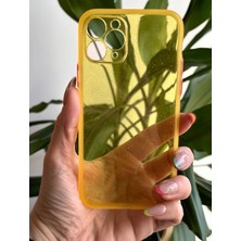 Qans Bilişim iPhone 11 Pro Sarı Simli Şeffaf Silikon Kılıf
