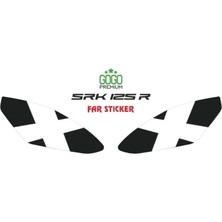 Rks SRK125R Beyaz Çarpı Far Sticker Etiket Modeli