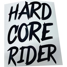 Siyah Motosiklet Hard Core Rider Sticker Etiket Modeli