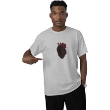 Unisex Baskılı Tişört - Kalplerin Birleşmesi