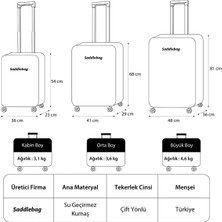 Saddlebag Carry-On Premium Lüx Kumaş Seyehat Valizi 3' Lü Set