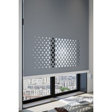 Lazer Kesim Mat Stor Perde, Lazer Kesimli Modern Serisi, M-2004 Antrasit Renk