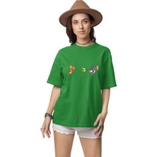 Terzili Giyin Tom ve Jerry Kadın Baskılı Tişört