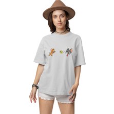 Tom ve Jerry Kadın Baskılı Tişört