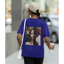 Kadın Oversize Sanatsal Baskılı Tişört – Say The Tame Of Beauty