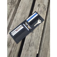  Cırt Cırtlı Fermuarlı Anahtarlıklı Bozuk Para Bölmeli Unisex Cüzdan / Yatay Spor Cüzdan
