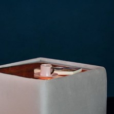 Dekoratif Puf Kuyu Sehpa (Gri)