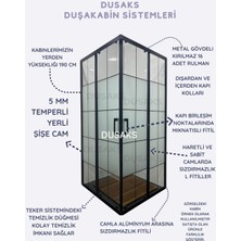 Duşakabin Siyah Çizgili 5 mm Temperli Cam Yükseklik H 190 cm