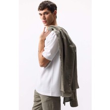 Defacto Erkek  T-Shirt V7699AZ/WT32 Off Whıte