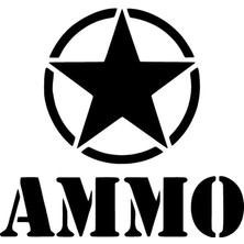 Miyrem Autosticker^#army Yıldız Ammo Sticker (Oto-Motor-Laptop-Duvar-Dekor) 30 x 30 cm