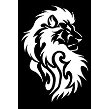 Miyrem Autosticker^#aslan Başı Tasarım Sticker (Oto-Motor-Laptop-Duvar-Dekor) 30 x 45 cm