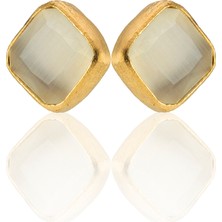 Kadir Jewellery 22 Ayar Altın Kaplama Kadın Minimal Küpe -El Işçiliği ve Hipoalerjenik Küpe