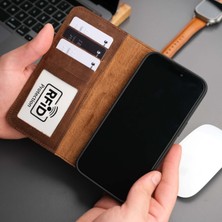 Toronata Mıknatıslı Ayrılabilir Cüzdanlı Antik Kahve Renk Kişiselleştirilebilir Apple iPhone 15 Plus Telefon Kılıfı