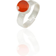 Kadir Jewellery 925 Ayar Gümüş Kaplama Zirkon Taşlı Ayarlanabilir Kadın Minimal Yüzük