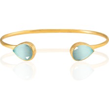 Kadir Jewellery 22 Ayar Altın Kaplama El Işçiliği Zirkon Taşlı Kadın Charm Bileklik