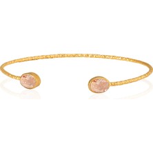 Kadir Jewellery 22 Ayar Altın Kaplama El Işçiliği Zirkon Taşlı Kadın Charm Bileklik