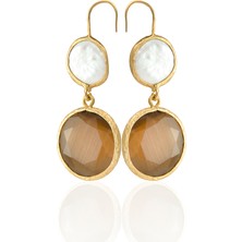 Kadir Jewellery 22 Ayar Altın Kaplama Kadın Inci Küpe -El Işçiliği ve Hipoalerjenik Küpe