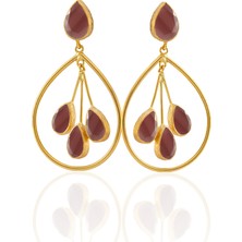Kadir Jewellery 22 Ayar Altın Kaplama Kadın Sallantılı Küpe -El Işçiliği ve Hipoalerjenik Küpe