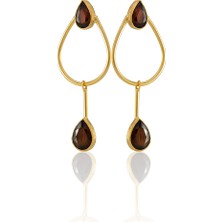 Kadir Jewellery 22 Ayar Altın Kaplama Kadın Sallantılı Küpe -El Işçiliği ve Hipoalerjenik KÜPE-E85