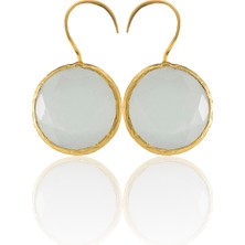 Kadir Jewellery 22 Ayar Altın Kaplama Kadın Taşlı Küpe -El Işçiliği ve Hipoalerjenik Küpe