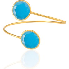 Kadir Jewellery 22 Ayar Altın Kaplama Zirkon Taşlı Ayarlanabilir Trend Bilezik