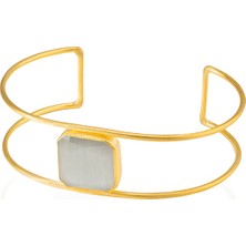 Kadir Jewellery 22 Ayar Altın Kaplama Zirkon Taşlı Ayarlanabilir Vintage Bilezik