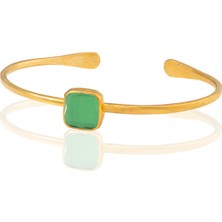 Kadir Jewellery Zirkon Taşlı Ayarlanabilir 22 Ayar Altın Kaplama Bilezik