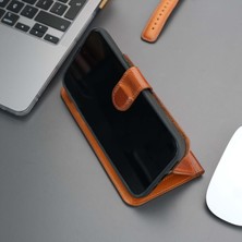Toronata Mıknatıslı Ayrılabilir Cüzdanlı Rustic Taba Renk Kişiselleştirilebilir Apple iPhone 15 Plus Telefon Kılıfı