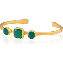 Kadir Jewellery 22 Ayar Altın Kaplama Zirkon Taşlı Ayarlanabilir Vintage Bilezik