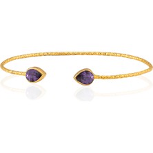 Kadir Jewellery 22 Ayar Altın Kaplama El Işçiliği Zirkon Taşlı Kadın Charm Bileklik