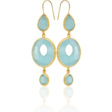 Kadir Jewellery 22 Ayar Altın Kaplama Kadın Sallantılı Küpe -El Işçiliği ve Hipoalerjenik Küpe