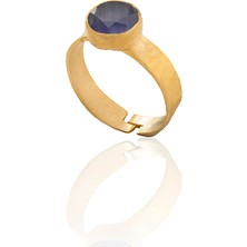 Kadir Jewellery 22 Ayar Altın Kaplama Zirkon Taşlı Kadın Minimal Yüzük